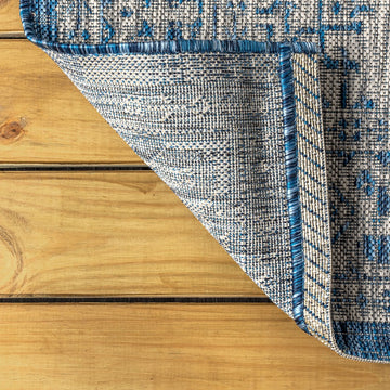 Sinjuri Medallion Textured Weave Indoor/outdoor Runner Rug